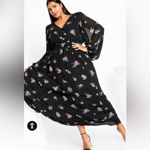 Floral Black Maxi Dress